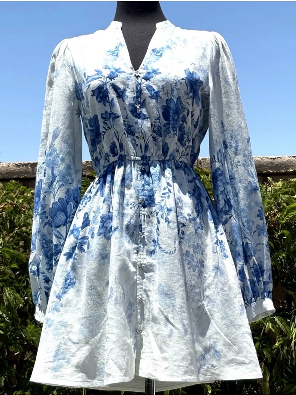 Calypso St. Barth Dress Farm S Linen Rio Long Floral Alemais Zimmerman Style Blu